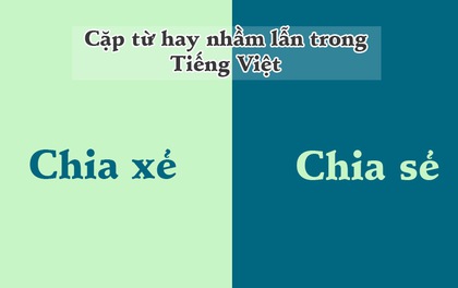Người Việt Nam thường lẫn lộn 10 cặp từ